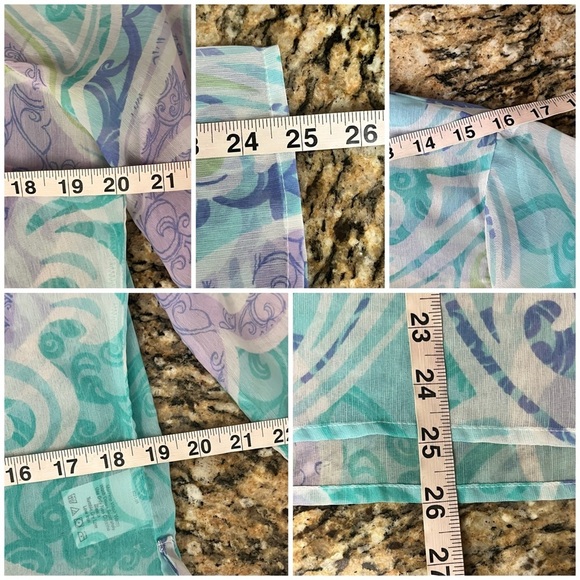 Vtg Retro Y2k Metro style Paisley Sheer Tunic Blouse Hippie Boho Peasent Fairy - Picture 5 of 8